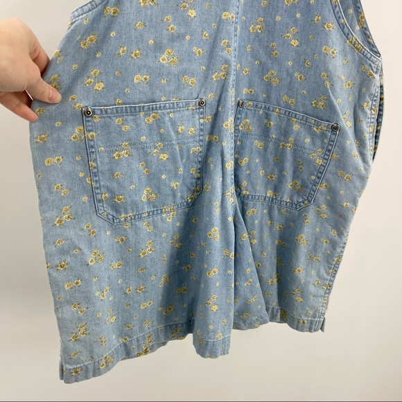 Vintage 90s Y2K Floral Shortalls 8P - Picture 7 of 8